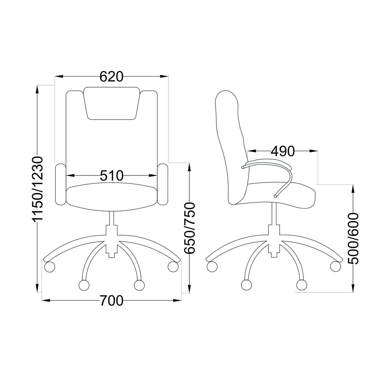 Кресло руководителя AksHome King темно-коричневый, экокожа 56899 1