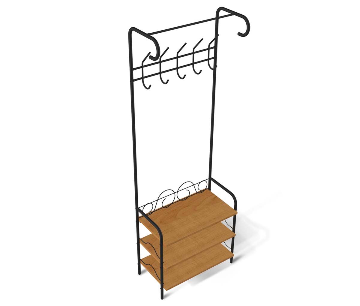 Гардеробная вешалка Sheffilton M-306 черный муар/бук 4030401901 4