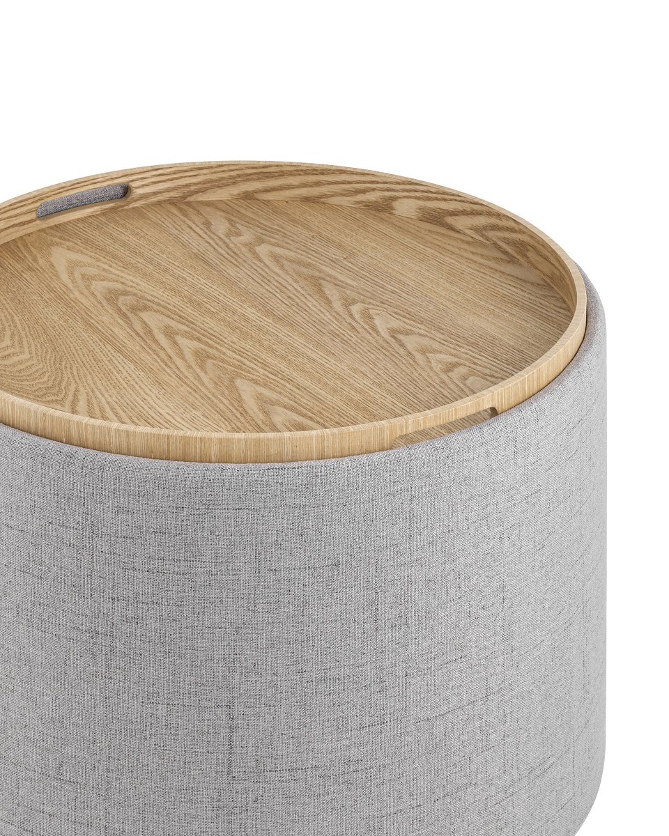 Пуф с ящиком Stool Group Хюгге L рогожка серая 19B260LL Y13-8 4