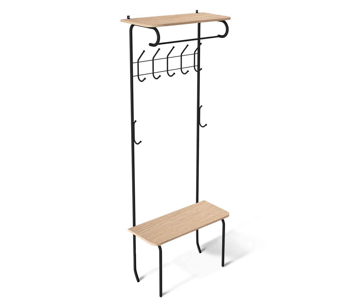 Гардеробная вешалка Sheffilton SHT-HW1 черный муар/дуб беленый 5470527301 1