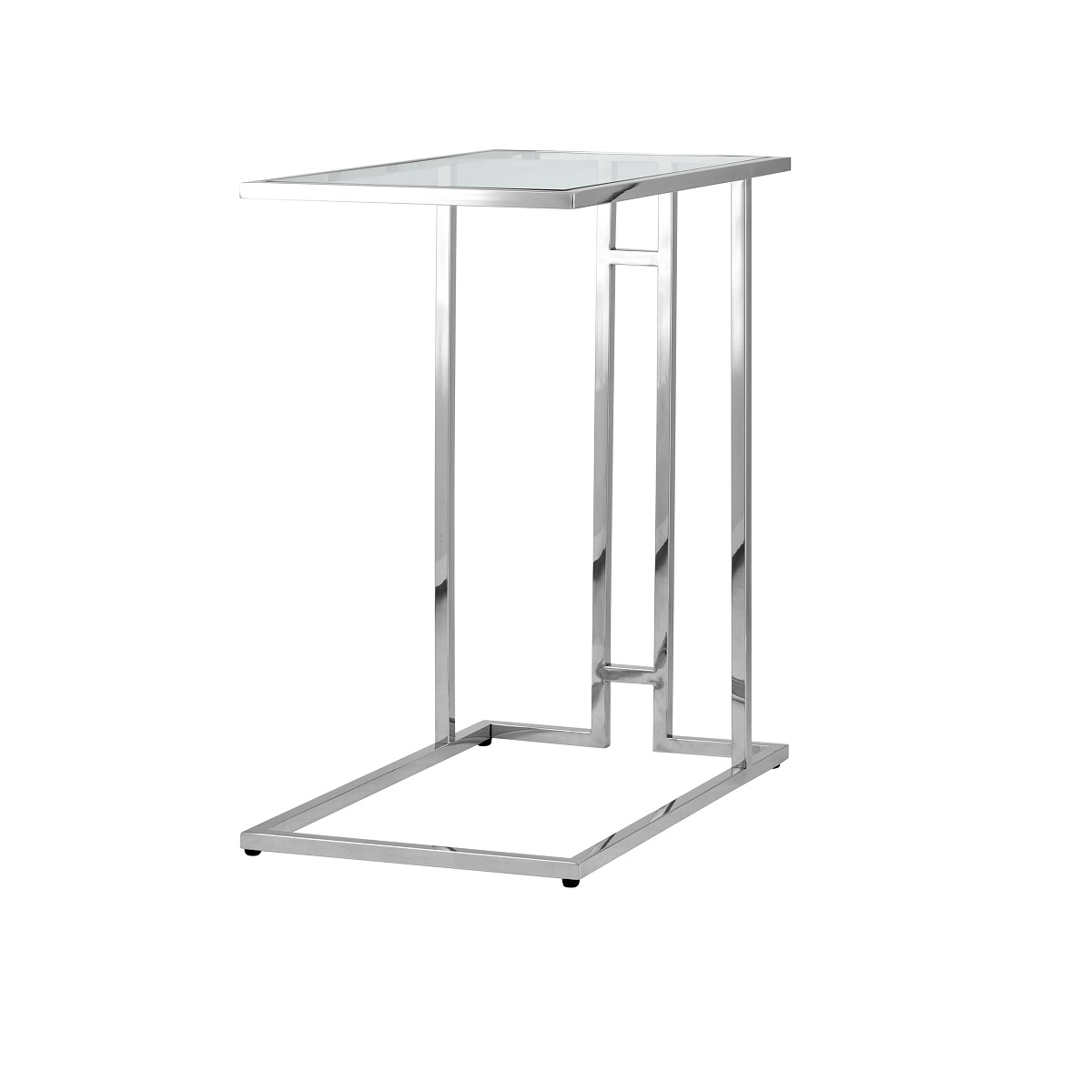 Журнальный стол Stool Group Бостон 50*32 прозрачное стекло/сталь серебро УТ000001972
