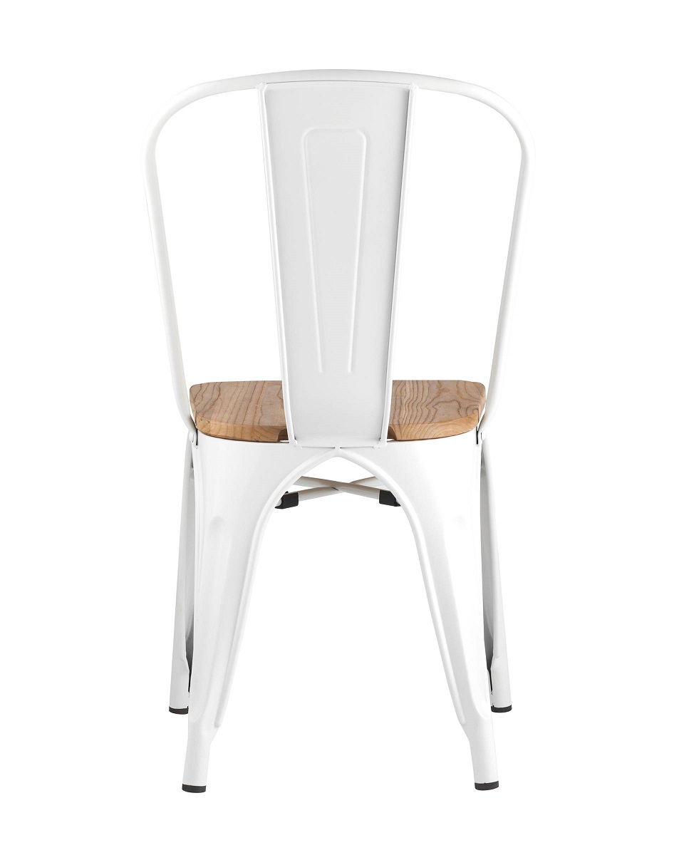 Барный стул Tolix белый глянцевый + светлое дерево YD-H440B-W LG-02 1