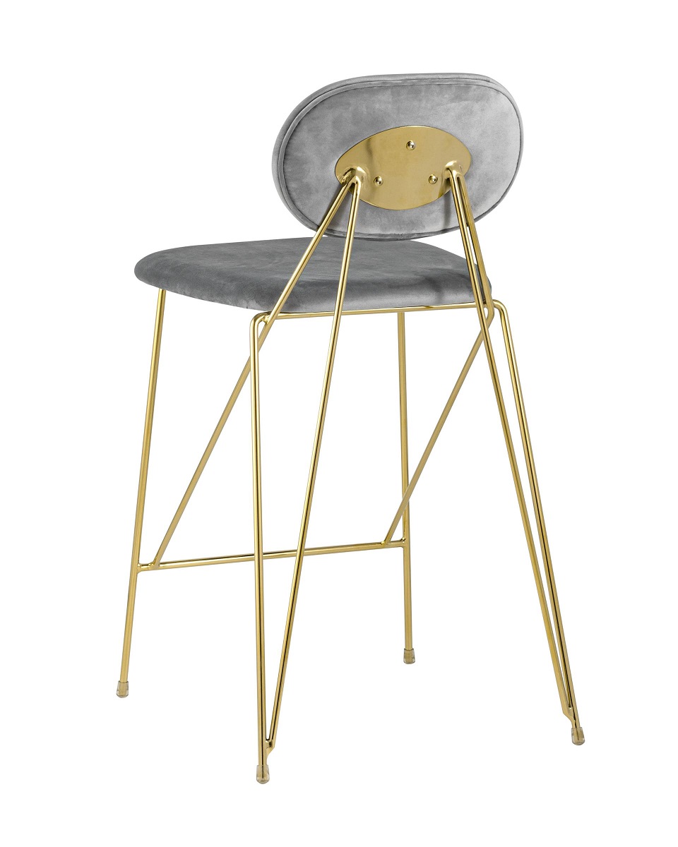 Полубарный стул Stool Group Элис велюр светло-серый FDC8001 LIGHT GREY FUT-79 4