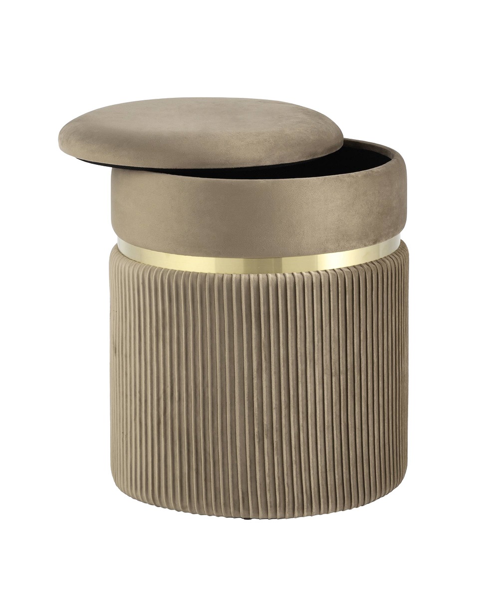 Пуф Stool Group Миранда с ящиком велюр бежевый 19B352VA-8167-7 1