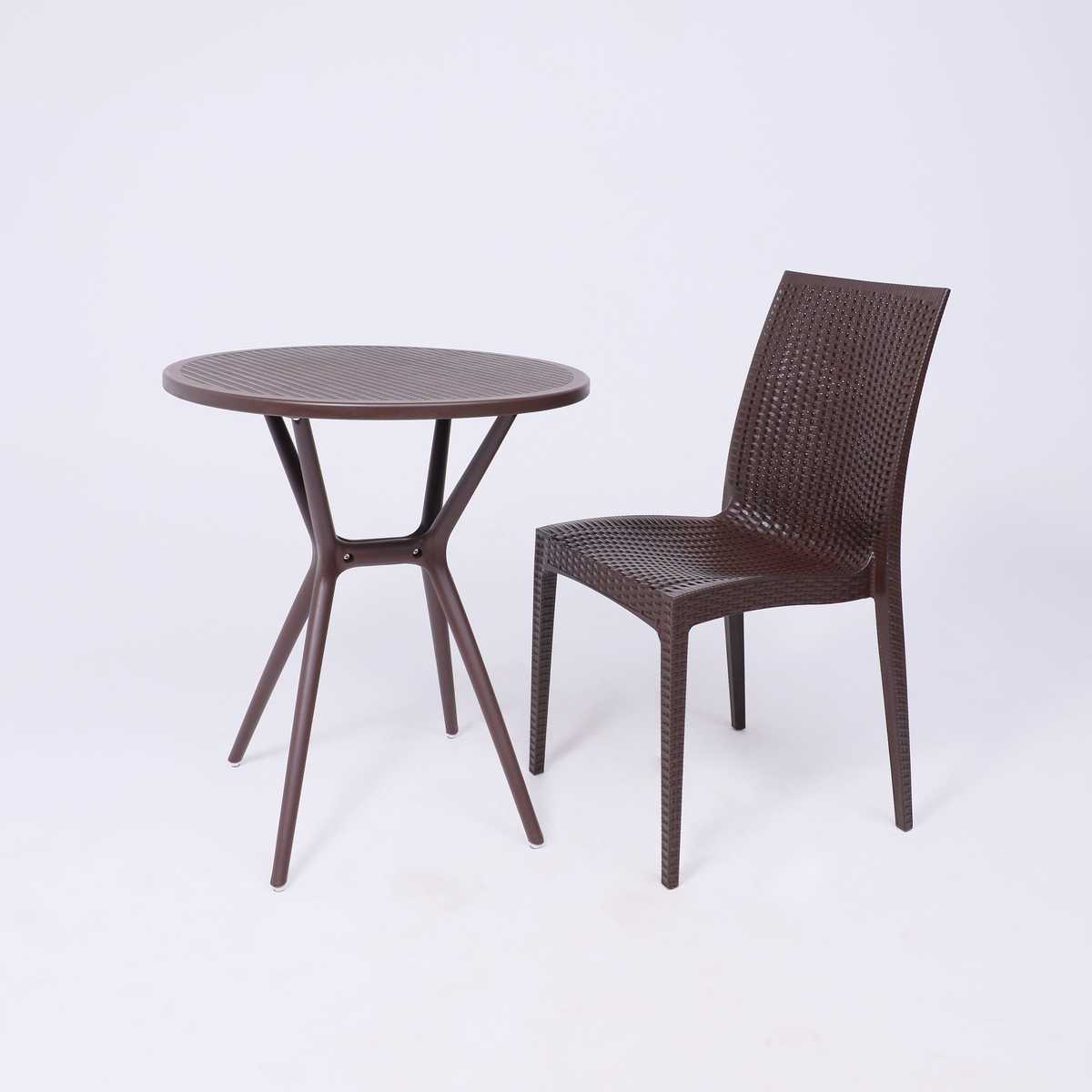 Садовый стол AksHome Palermo 65*71, пластик, коричневый 94019 3