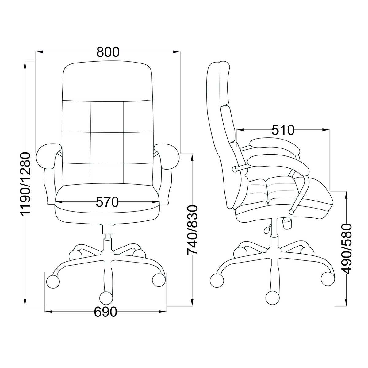 Кресло руководителя AksHome August темно-коричневый, экокожа 86349 1