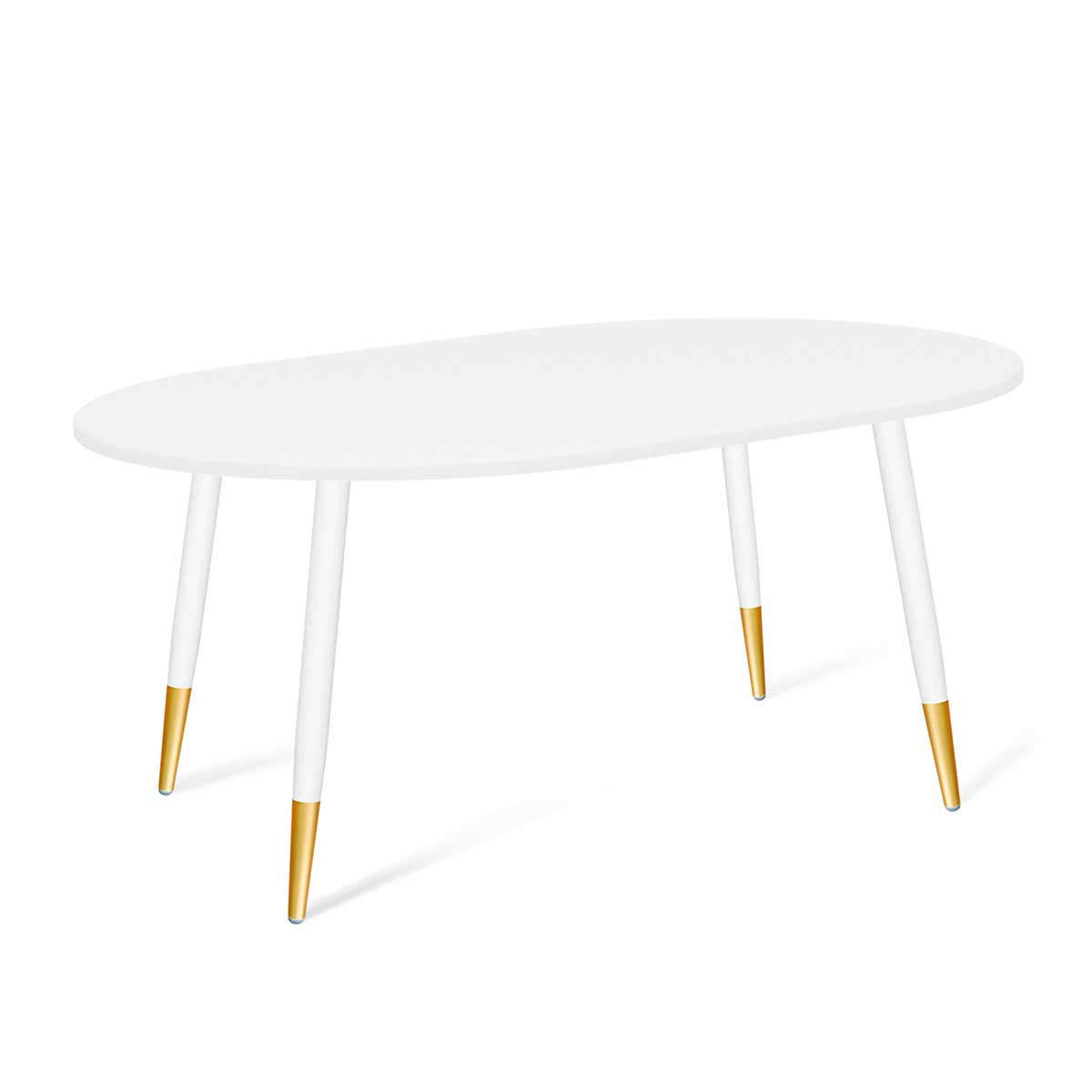 Кухонный стол Sheffilton SHT-TU14/120/80 МДФ овальная белый муар/золото/белый шагрень 8098134302