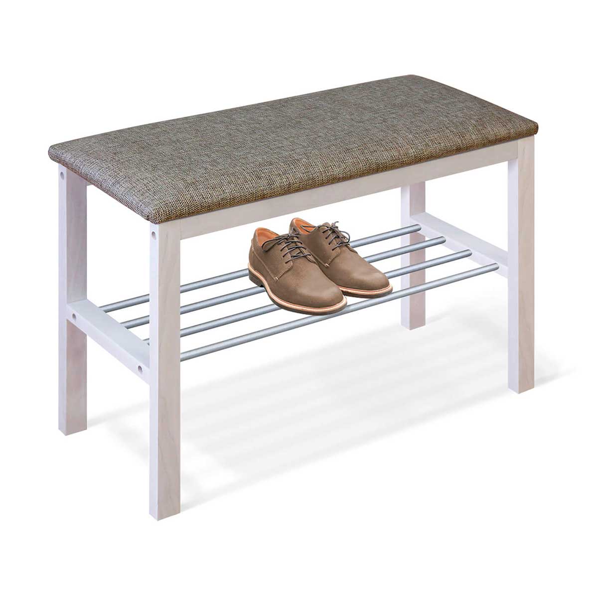 Обувница Sheffilton Альберо SHT-B2 беленый/кедровый/алюм.метал 7097127201