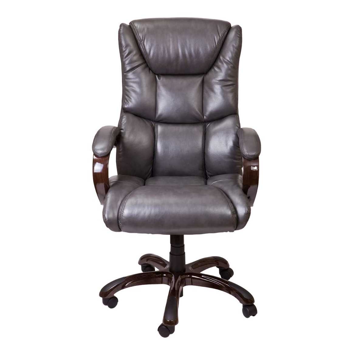 Кресло руководителя AksHome Boss серый, экокожа 48359