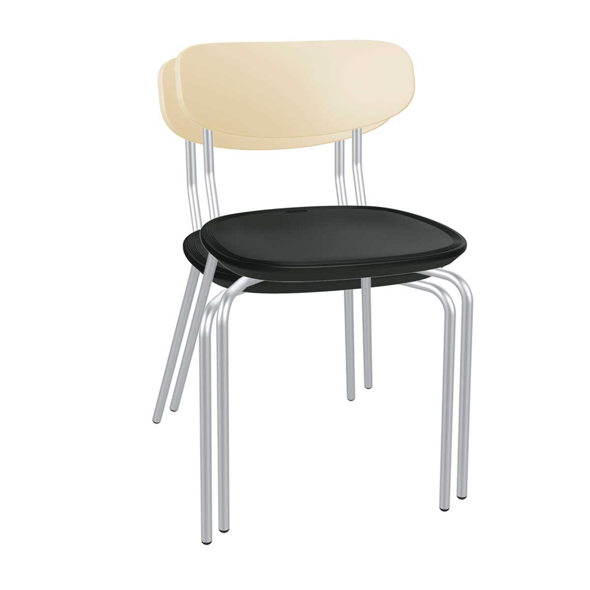 Табурет Sheffilton SHT-S85М-2 бежевый/черный/хром лак 7229537208