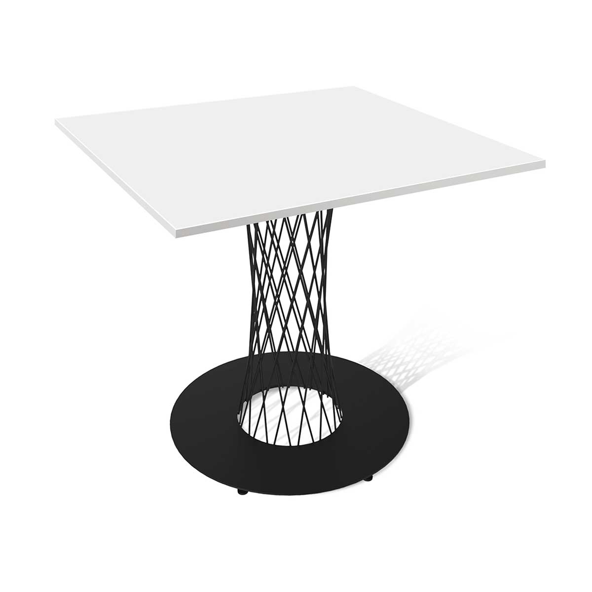 Кухонный стол Sheffilton SHT-TU3-1/80/80 ЛДСП белый черный/белый 9820654101