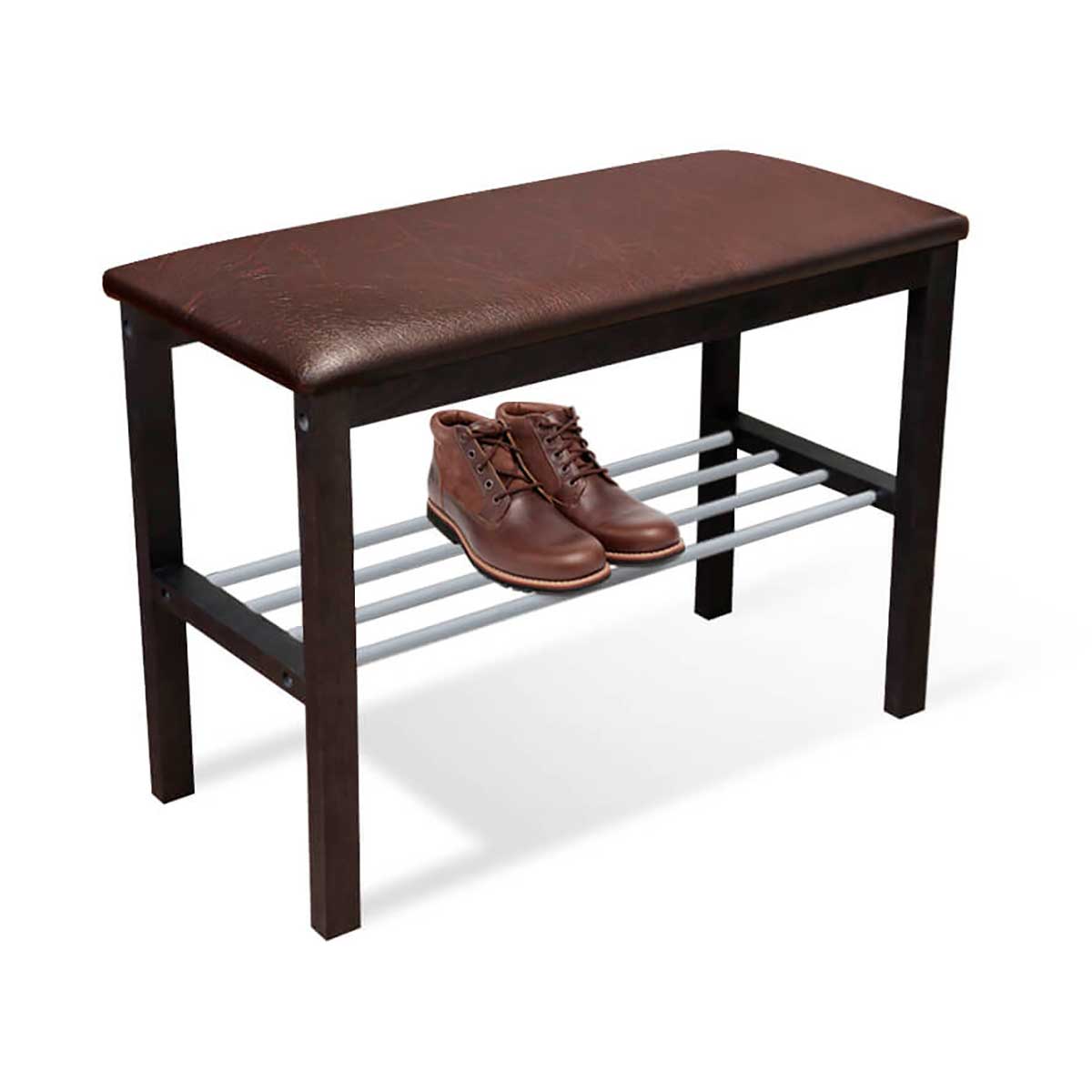 Обувница Sheffilton Альберо SHT-B2 венге/коричневый/алюм.метал 7097127202