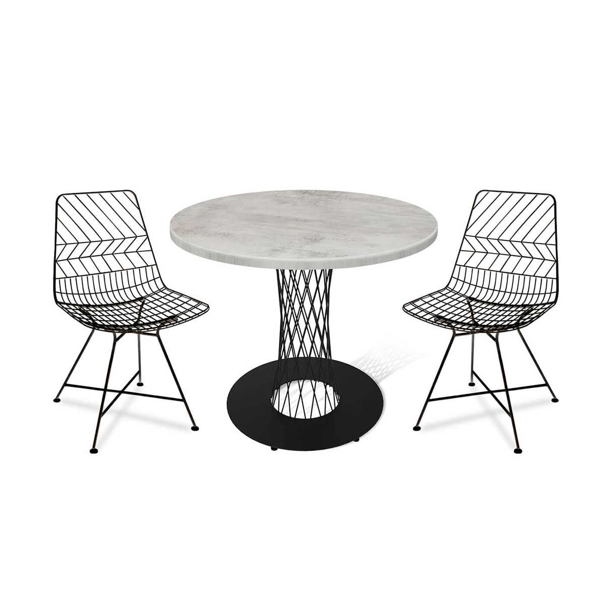 Обеденная группа Sheffilton SHT-DS152 черный муар/бетон светлый/черный 6285201801