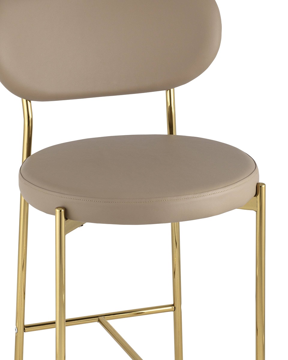 Полубарный стул Stool Group Барбара экокожа бежевая золотые ножки CC-09006B X108 1