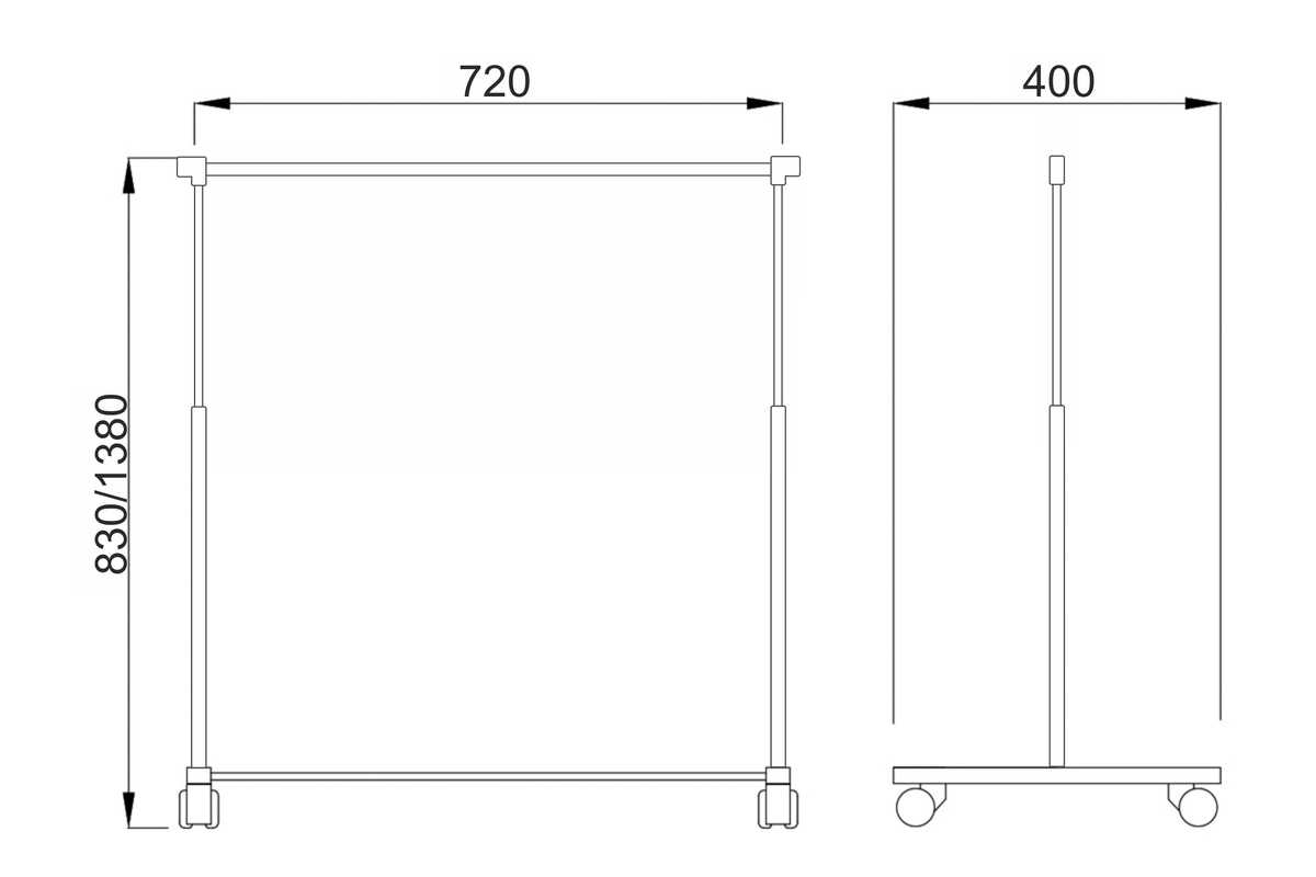 Гардеробная вешалка AksHome Mix на колесах, розовый, металл 77670 1