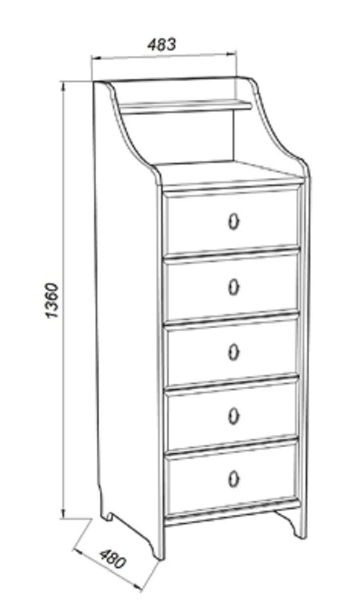 Комод Шведский Стандарт Вествик 5 414025002300 2
