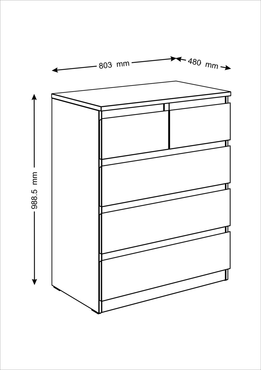 Комод Шведский Стандарт Мальта 80х99 3+2 ящика 2.05.02.080.5 3