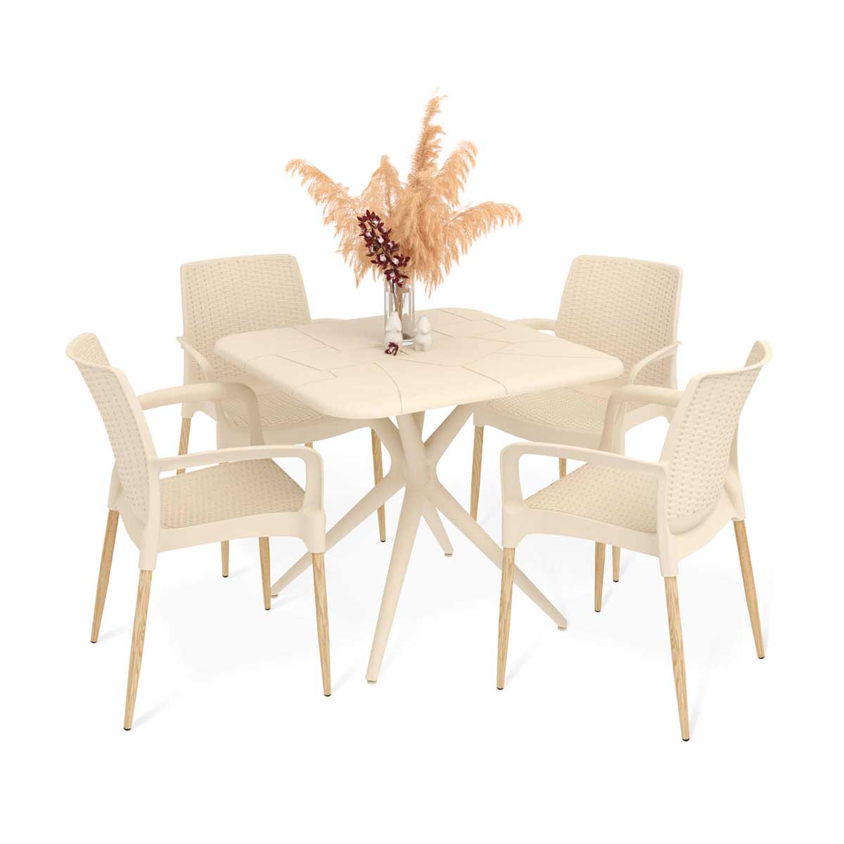 Обеденная группа Sheffilton SHT-DS201 бежевый/светлый орех 7323788801