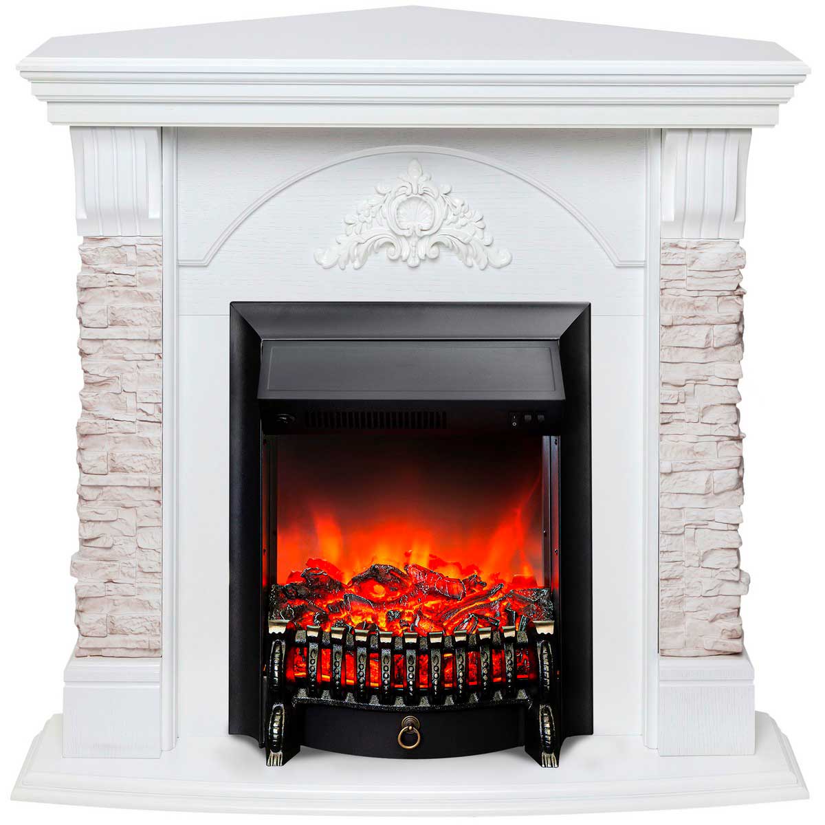 Электрокамин Realflame Athena Corner GR с очагом Fobos Lux Black 301135