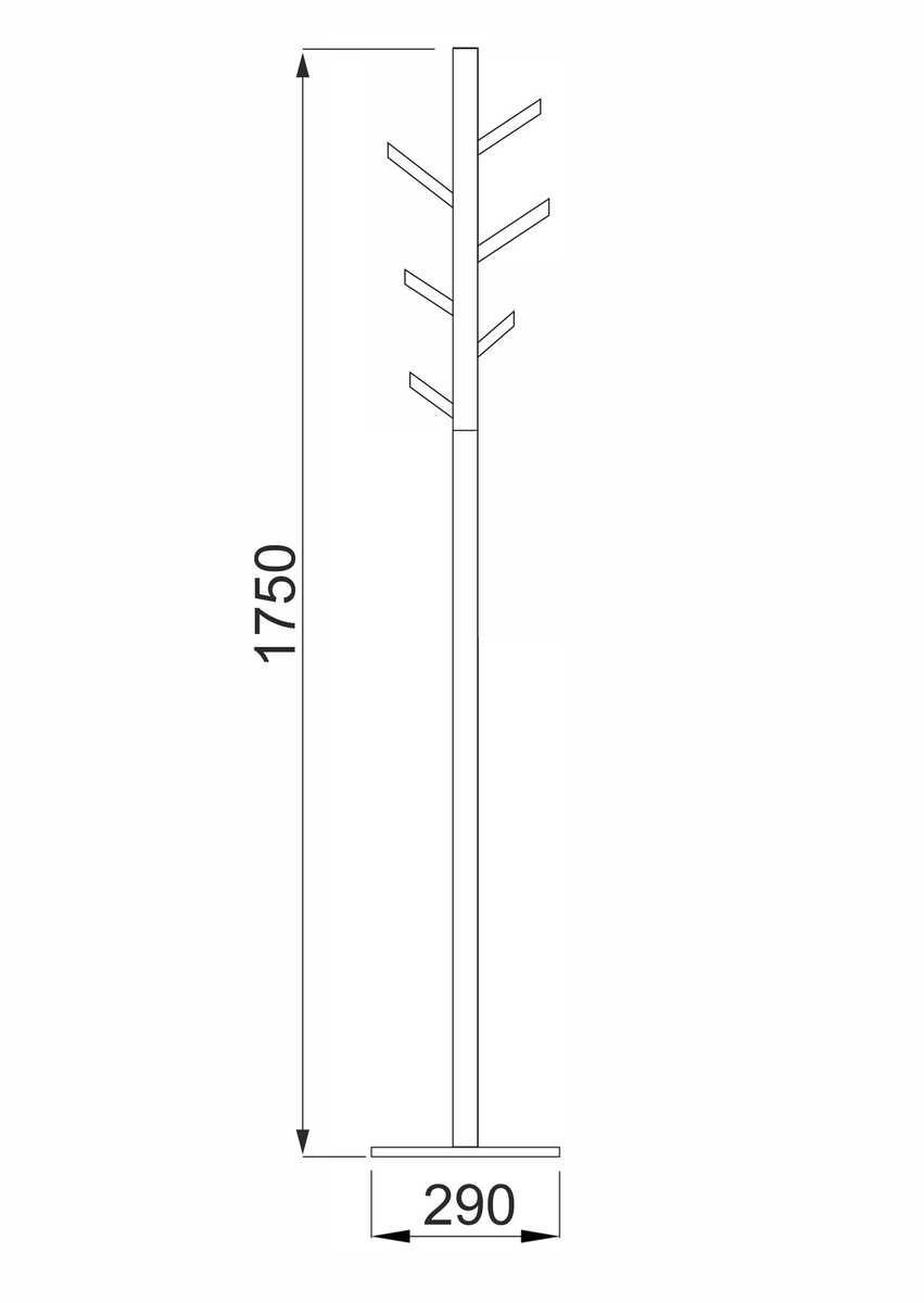 Напольная вешалка AksHome Agava сосна, сосна, цвет основания коричневый 77640 1