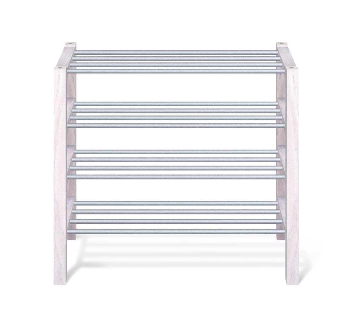 Обувница Sheffilton Альберо SHT-SR9-4 беленый/алюм.металлик 2956816801 2