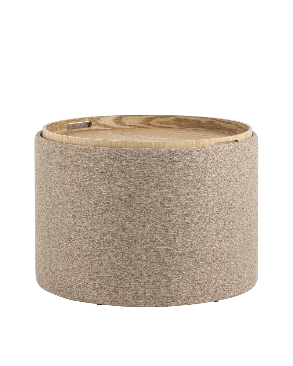 Пуф с ящиком Stool Group Хюгге L рогожка бежевая 19B260LL BY1701-3 3