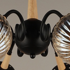 Потолочная люстра Reluce 04886-0.3-08 BK+WOOD 1