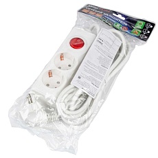 Удлинитель Uniel Ultra 2гн х 3м с/з S-GCU2-3B White UL-00010010 1