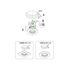 Встраиваемый светильник Lucide Eas 10910/01/12 2