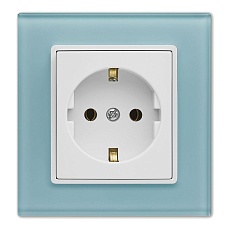 Розетка 2P+E Vesta-Electric Exclusive Blue голубой FRZ00040003SIN