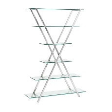 Стеллаж Stool Group Гейт прозрачное стекло сталь серебро EDCS-006