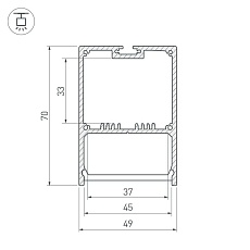 Профиль с рассеивателем Arlight SL-LINE-4970-2500 BLACK+OPAL 027989 1