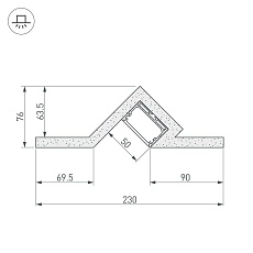 Профиль декоративный Arlight ARL-Slot45-50-2000 022268 1