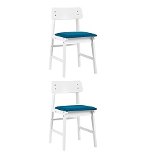 Комплект стульев Stool Group ODEN WHITE мягкое сидение синее 2шт. MH52035 WHITE APPLE-7 BLUE X2