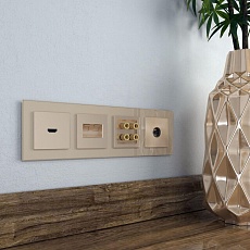 Накладка для двойной розетки Werkel Еthernet RJ-45 шампань W1191111 4690389157530 2