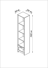 Стеллаж Шведский Стандарт Сириус 39х190 с 1 ящиком 2.02.07.130.3 3