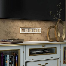 Накладка для двойной розетки Werkel Еthernet RJ-45 шампань W1191111 4690389157530 1